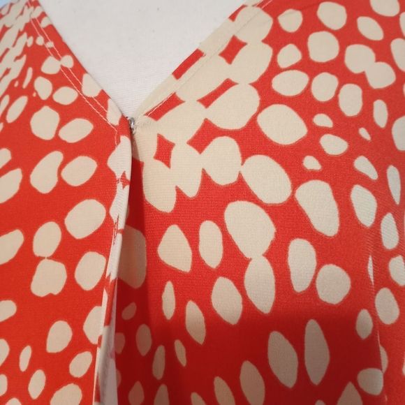 CATO Women's Wrap Dress Size 18/20W Orange/ Cream - Picture 4 of 12